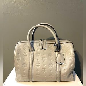 MCM Gray Embossed Tote Bag